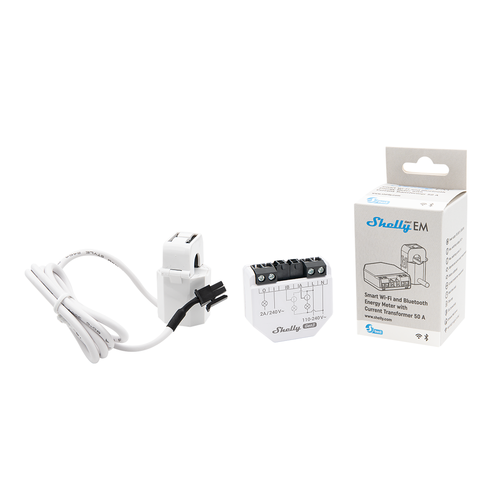 Shelly EM Gen3 con pinza de 50 A